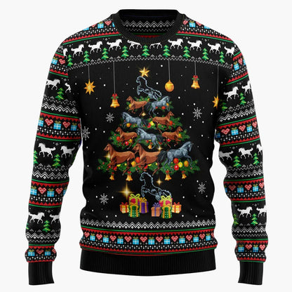 Maglione di Natale originale uomo – Felpa con motivo cavallo umoristico, stile festa e inverno