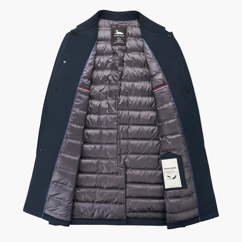 Manteau mi-long élégant pour homme coupe-vent style urbain affaires