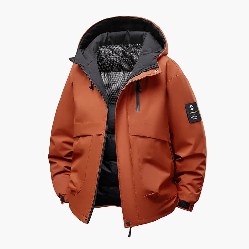 Waterdichte en winddichte casual winterjas voor heren – Stedelijke stijl met afneembare capuchon