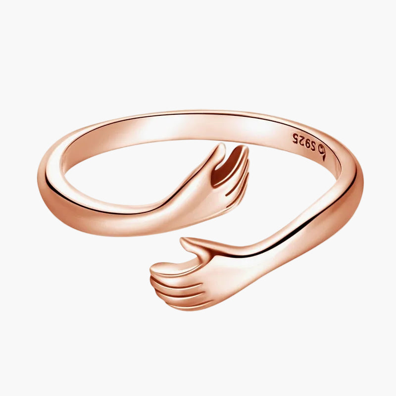 Bague Femme Style Moderne Ajustable Mains Enlacées Idée Cadeau Symbolique
