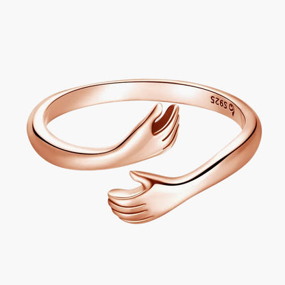 Bague Femme Style Moderne Ajustable Mains Enlacées Idée Cadeau Symbolique