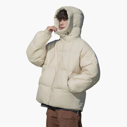 Oversized unisex dunjacka med huva i urban stil för vinter – Perfekt för vardag och utomhus