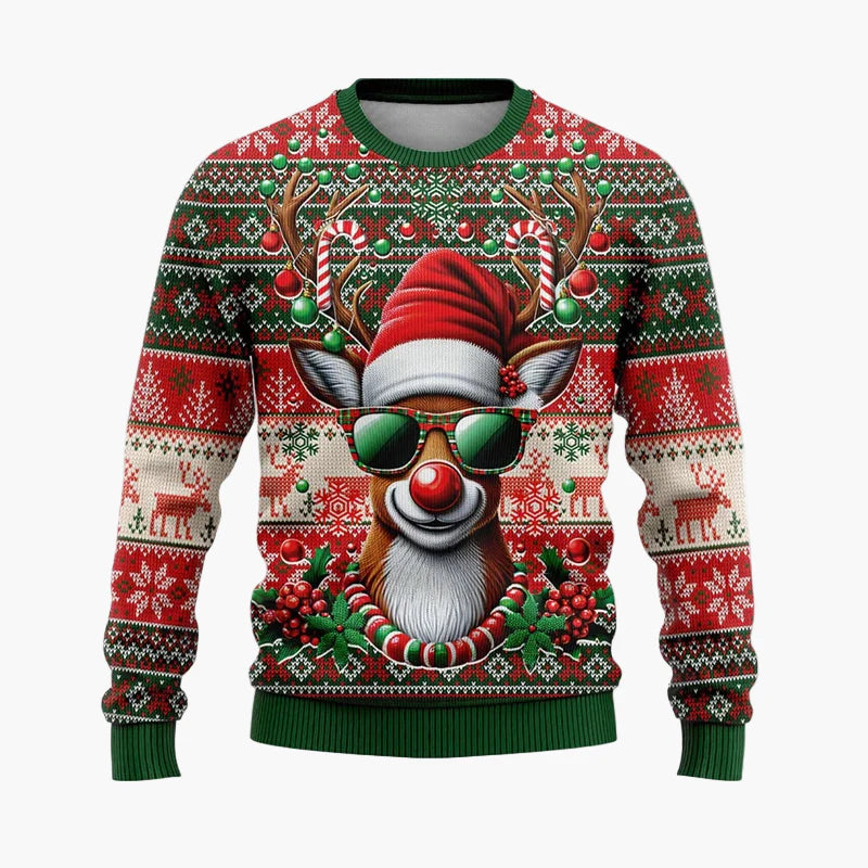 Kersttrui voor heren in feestelijke stedelijke stijl met hiphop Kerstman – Ideaal voor avonden en feesten