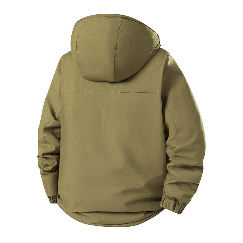 Doudoune à capuche homme matelassée coupe-vent couleur unie