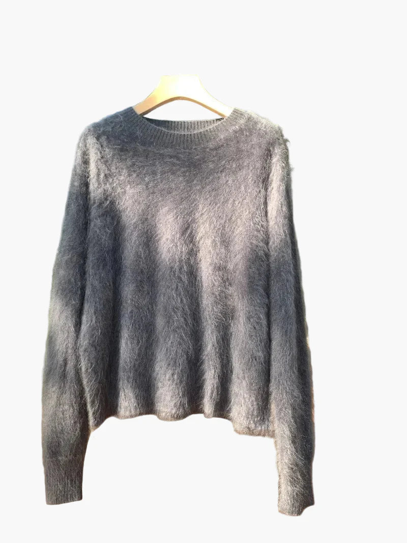 Pull ample style décontracté pour femme, col rond, look cocooning chic