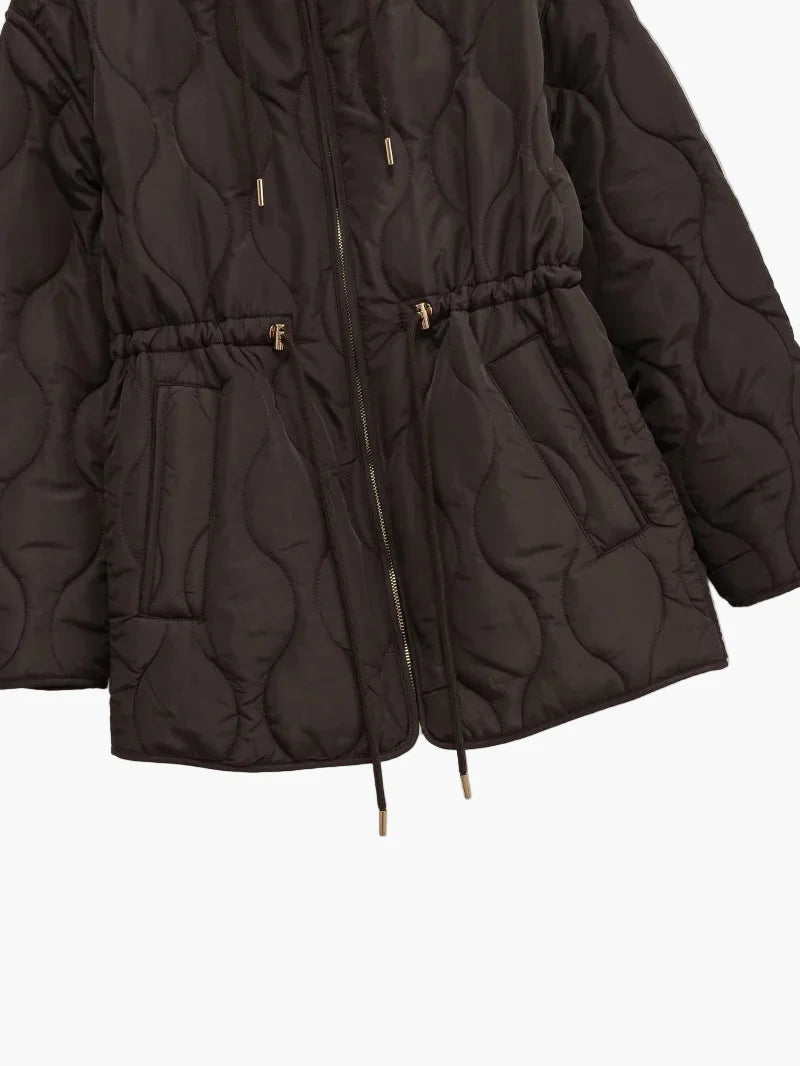 Chaqueta acolchada con capucha para mujer estilo urbano invierno – corte relajado y elegante