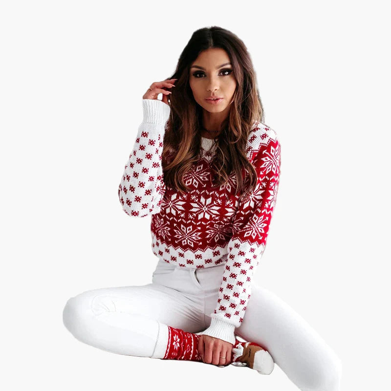 Women's Christmas Sweater Scandinavian Pattern Ideal for Winter and Holidays