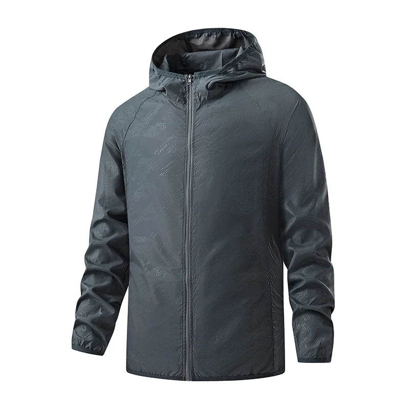 Chaqueta ligera unisex con capucha y cierre de cremallera, impermeable, transpirable y cortavientos
