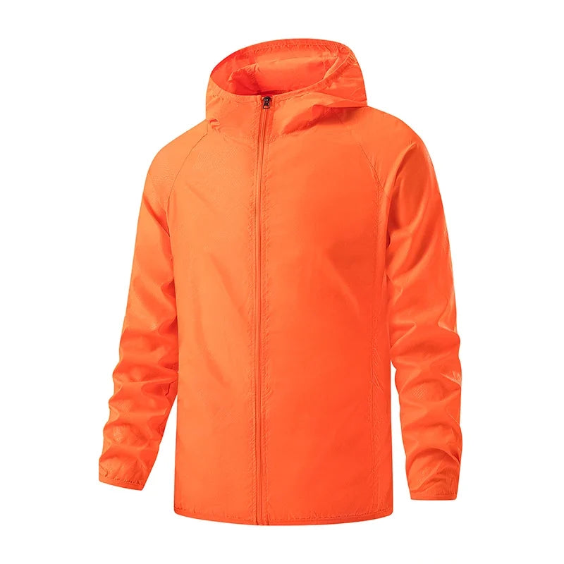 Chaqueta ligera unisex con capucha y cierre de cremallera, impermeable, transpirable y cortavientos