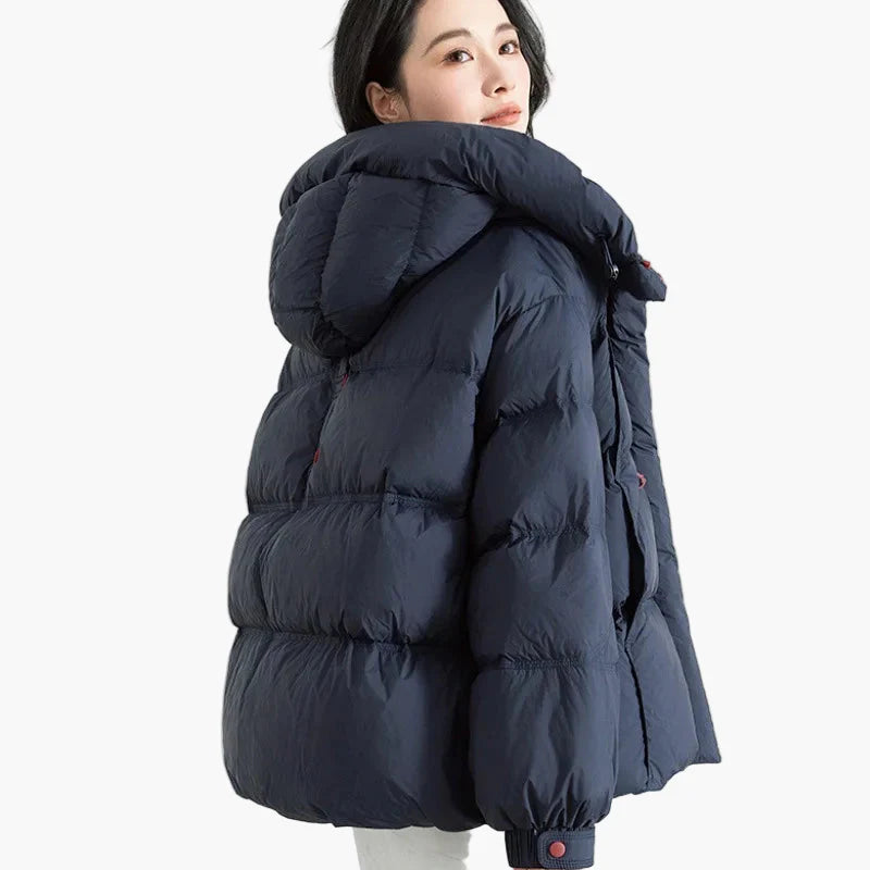 Oversized dunjacka för kvinnor i urban stil för en avslappnad look under vintern