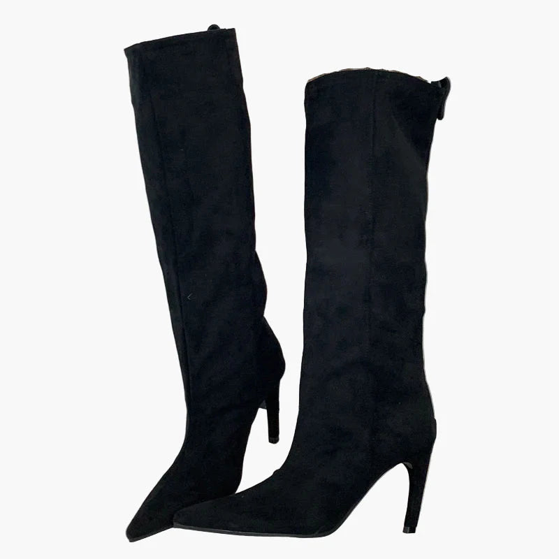 Bottes Femme Mode à Talons Hauts Pointus Style Élégant