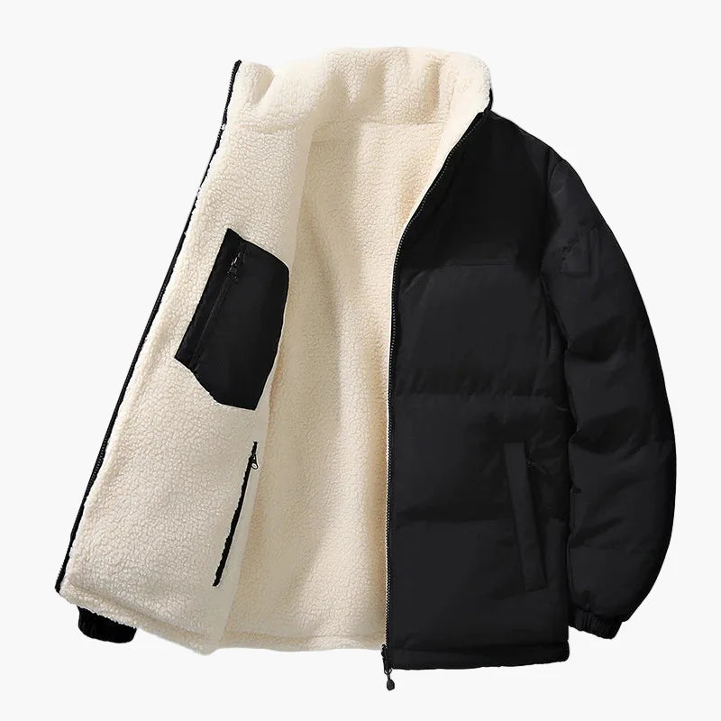 Chaqueta acolchada para hombre estilo urbano corte holgado con forro cálido