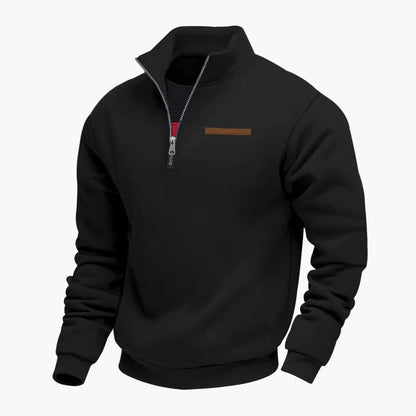 Sweat-shirt homme demi-zip col montant style décontracté pour voyages et loisirs