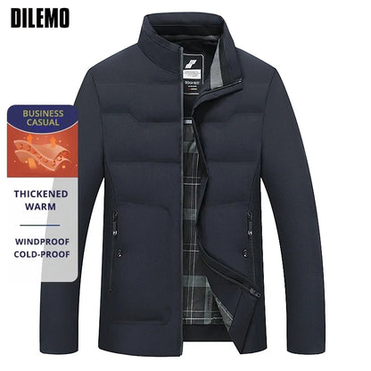 Chaqueta de hombre de negocios casual de invierno, cálida y cortavientos