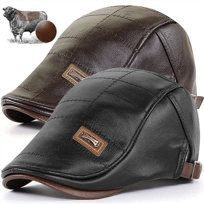 Christopher – Boina de Invierno de Cuero Sintético para Hombres con Visera