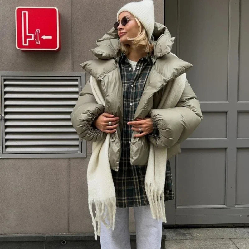 Women's Short Hooded Quilted Puffer Jacket