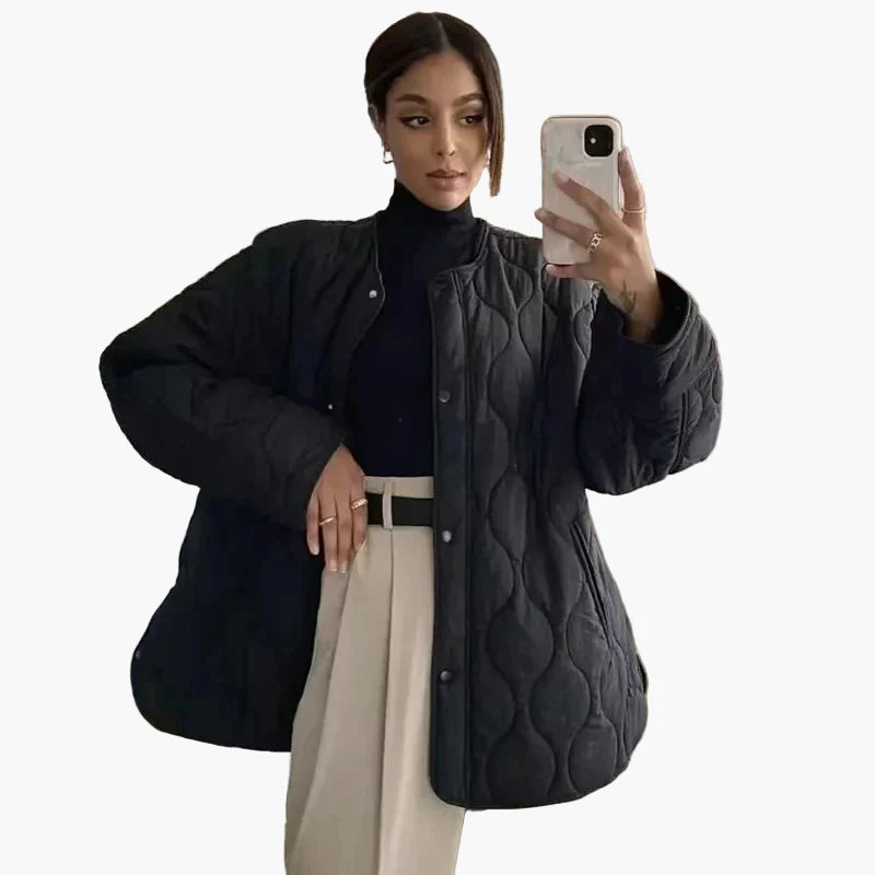 Chaqueta acolchada ligera de estilo casual para mujer, ideal para otoño y primavera