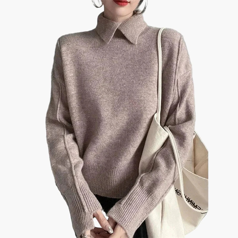 Damtröja med skjortkrage, elegant och avslappnad stil för kontor eller utekväll