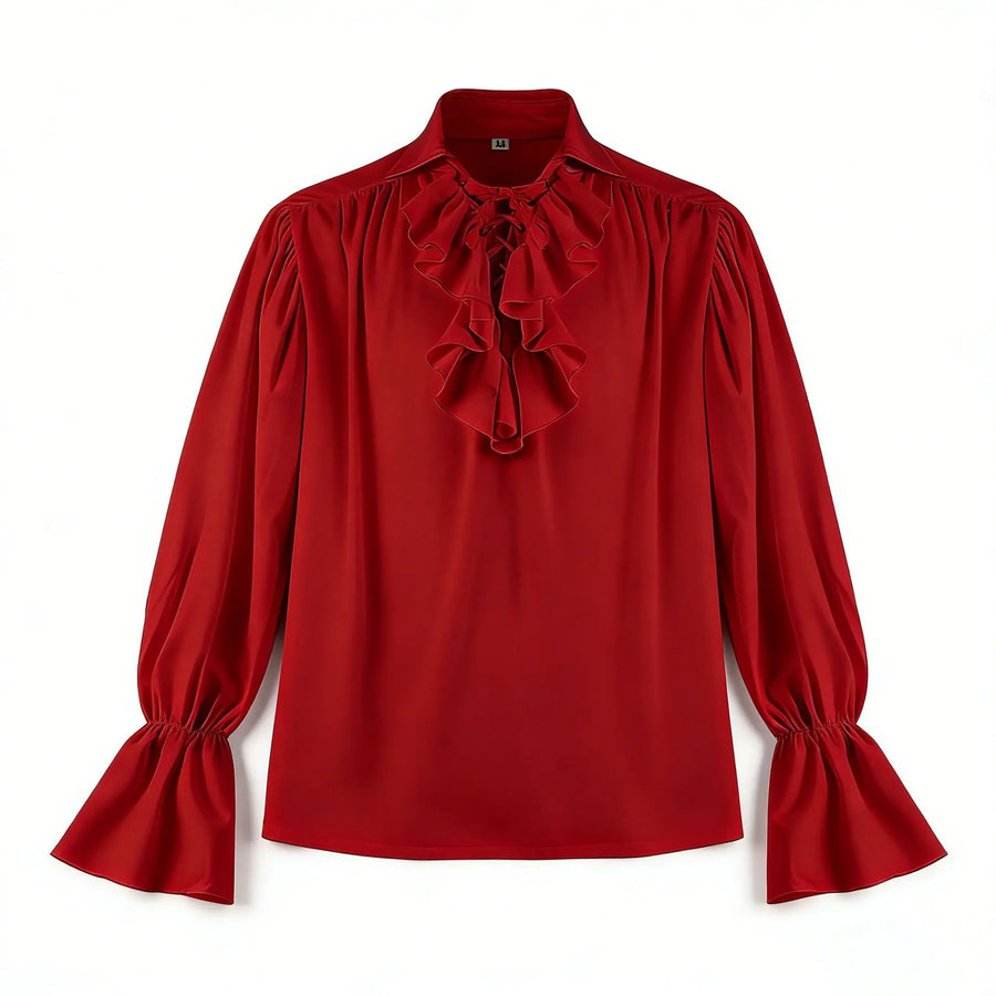 Gilet en velours brodé et chemise à jabot pour homme de style traditionnel allemand
