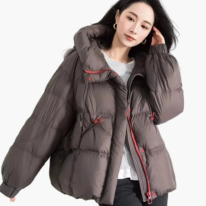 Oversized dunjacka för kvinnor i urban stil för en avslappnad look under vintern
