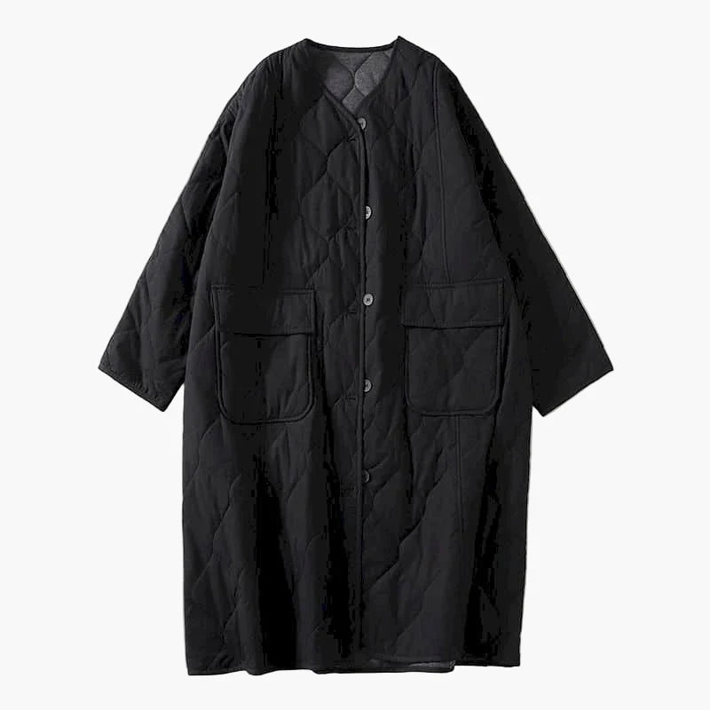Cappotto trapuntato ampio stile giapponese da donna – Eleganza casual autunno-inverno
