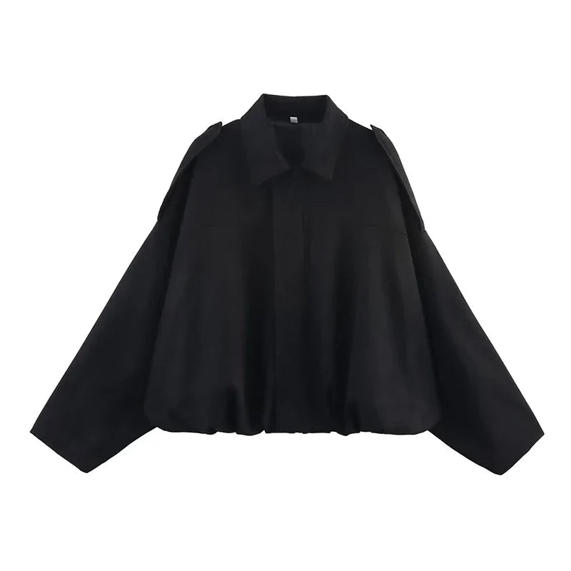 Veste courte style aviateur femme kaki col classique manches longues