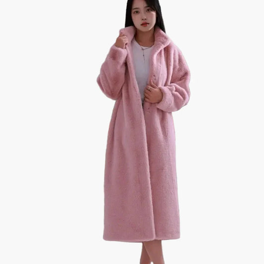 Manteau long femme style cocoon élégant pour hiver, coupe ample, idéal pour un look décontracté chic