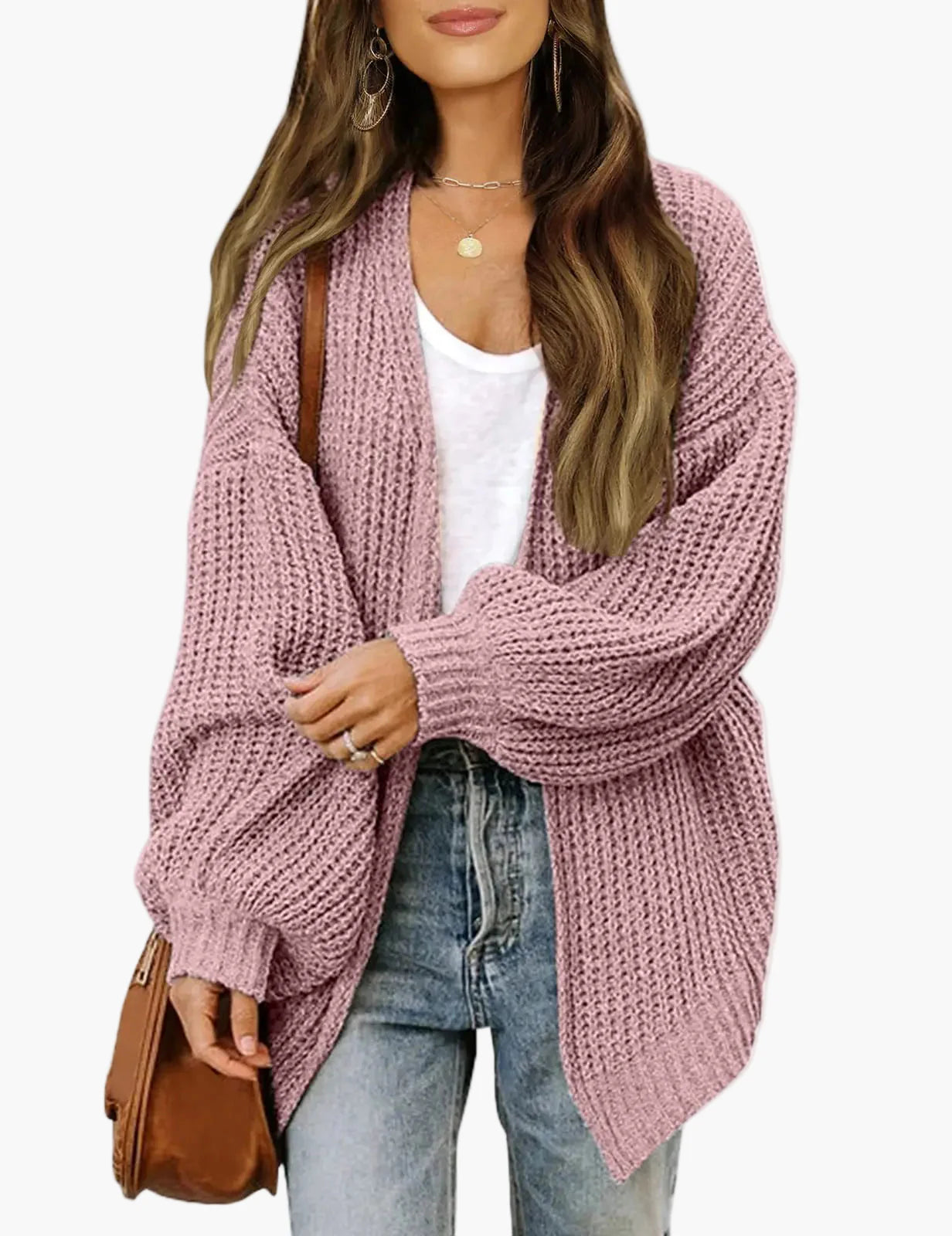 Casual damevest cardigan i oversize-stil til efterår og vinter