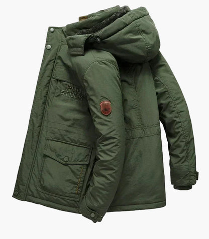 Men's Military Style Hooded Winter Jacket – Casual Fit, Ideal for Outdoor and Adventure
