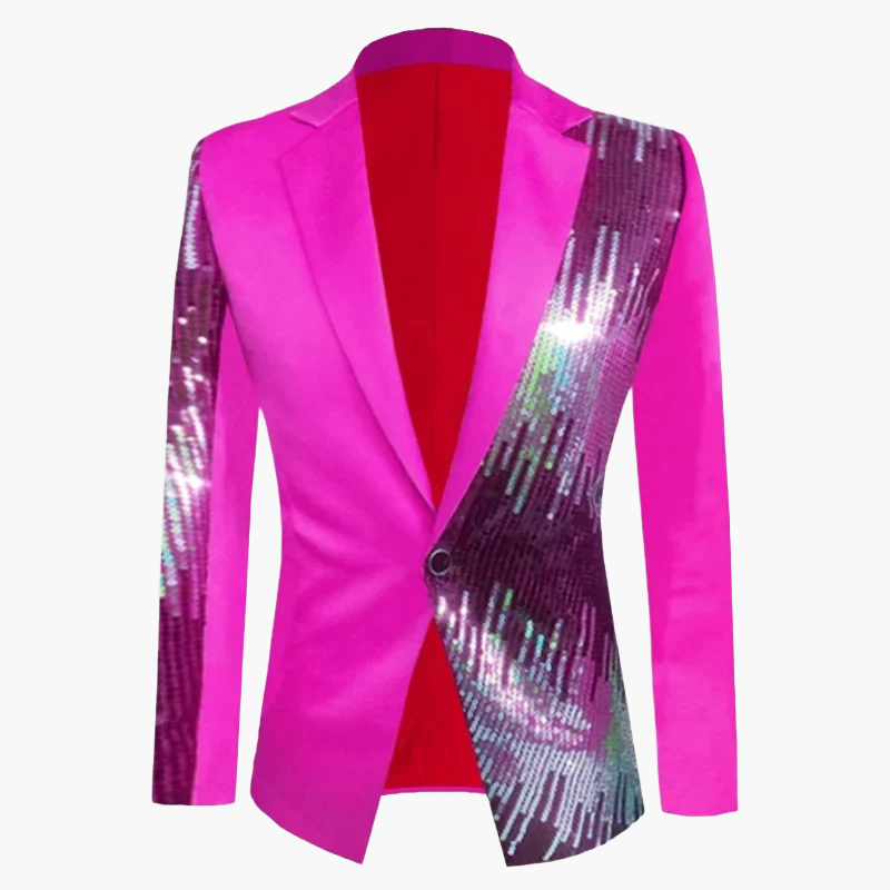 Chaqueta de noche para hombre estilo cabaret chic con lentejuelas – Ideal para fiesta, espectáculo y evento