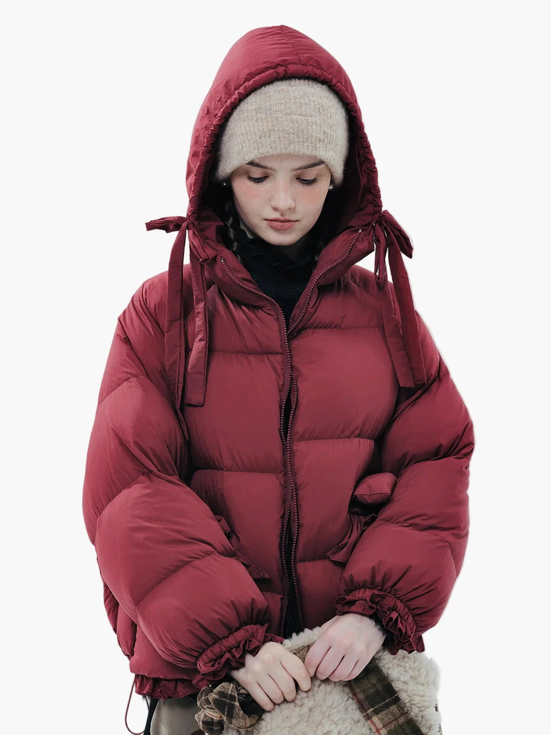 Chaqueta acolchada oversize para mujer estilo retro casual de invierno
