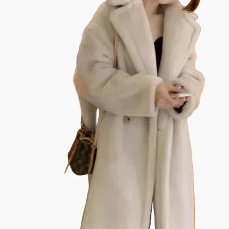 Długi, elegancki płaszcz damski w miejskim stylu – modny oversize na zimę