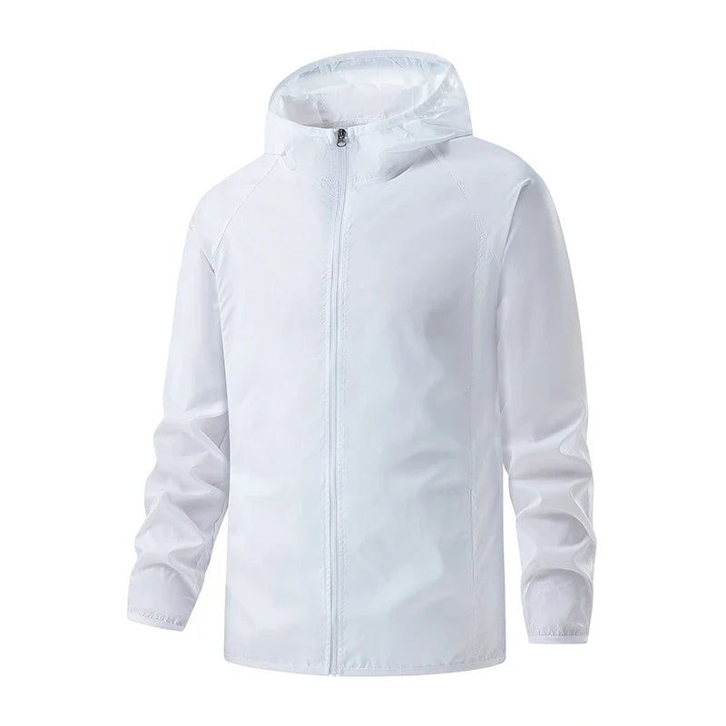 Chaqueta ligera unisex con capucha y cierre de cremallera, impermeable, transpirable y cortavientos