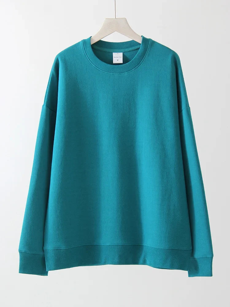 Sweat-shirt basique col rond à manches longues pour homme ou femme