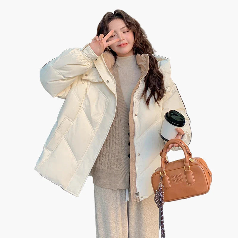 Chaqueta acolchada casual para mujer estilo acogedor invierno