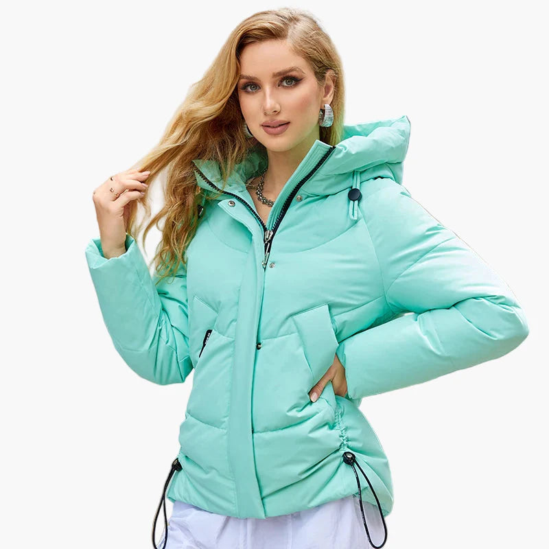 Chaqueta de invierno acolchada con capucha para mujer, estilo urbano y moderno