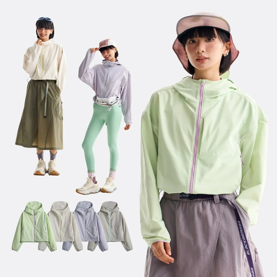 Veste courte à capuche légère pour femme, coloris variés