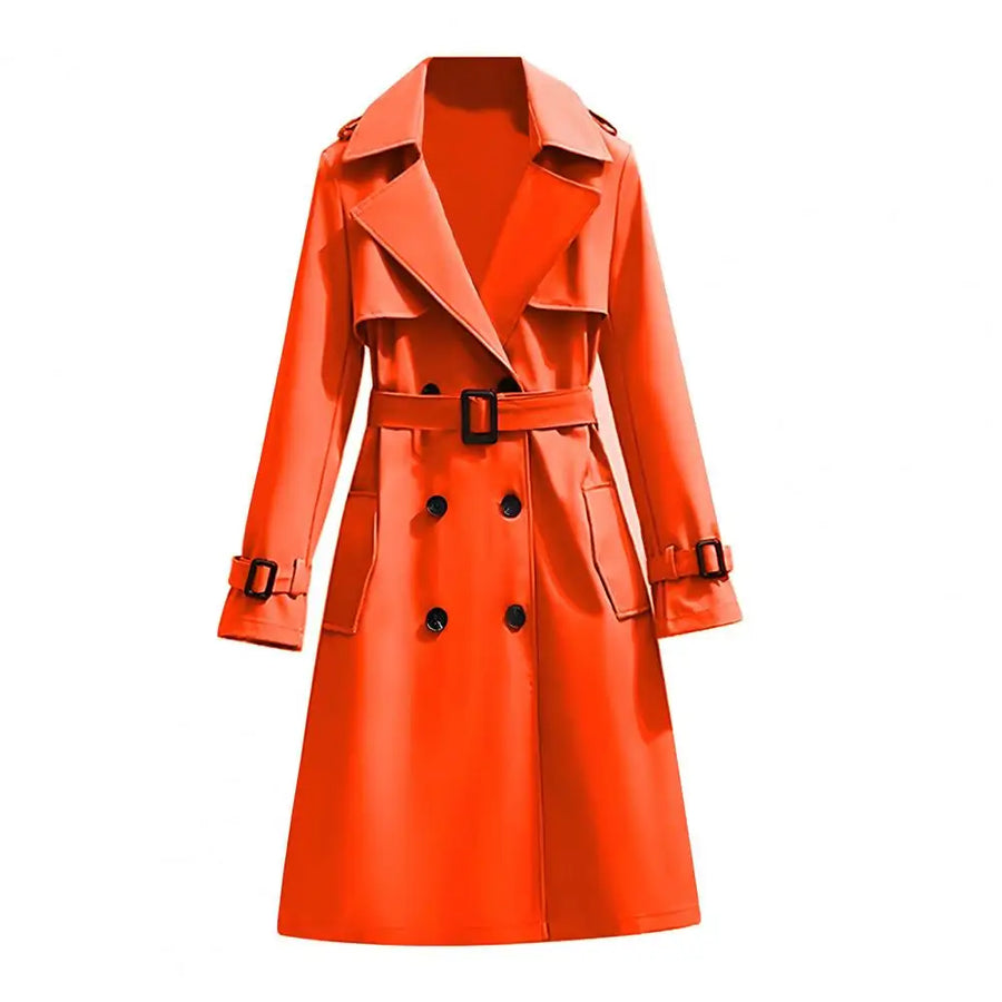 Trench-coat long double boutonnage avec ceinture pour femme - Plusieurs couleurs
