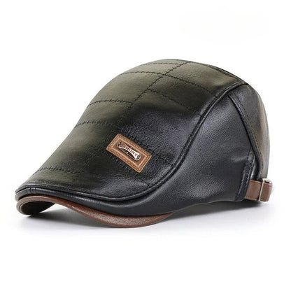 Christopher – Boina de Invierno de Cuero Sintético para Hombres con Visera