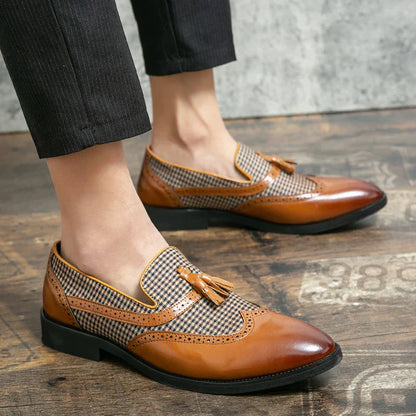 Mocasines elegantes para hombre estilo retro chic con borlas - Ideal para oficina y ocasiones especiales