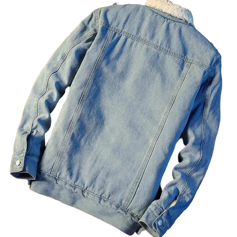 Avslappnad herrjacka i jeansstil med varm foder – Daglig urban mode