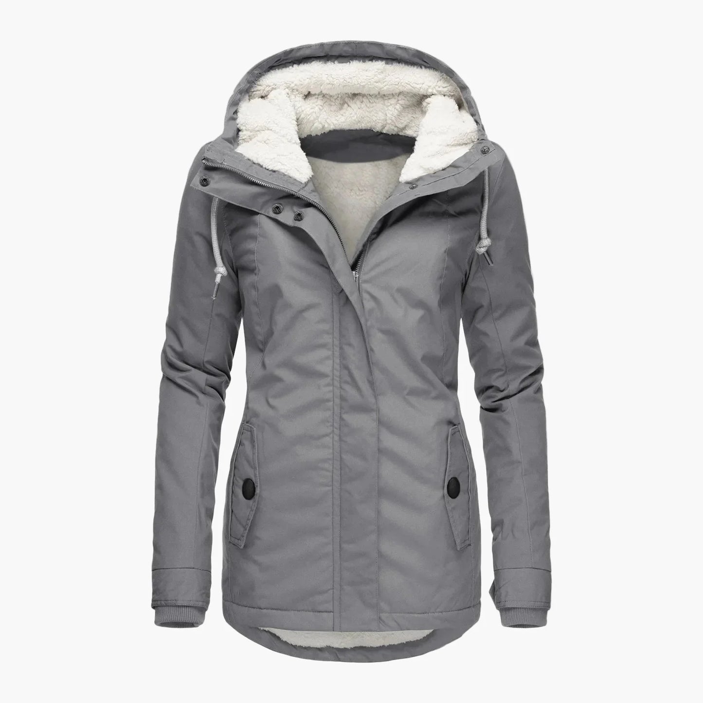 Chaqueta de Invierno para Mujer Estilo Urbano con Capucha Forrada – Elegancia Diaria y Confort Térmico