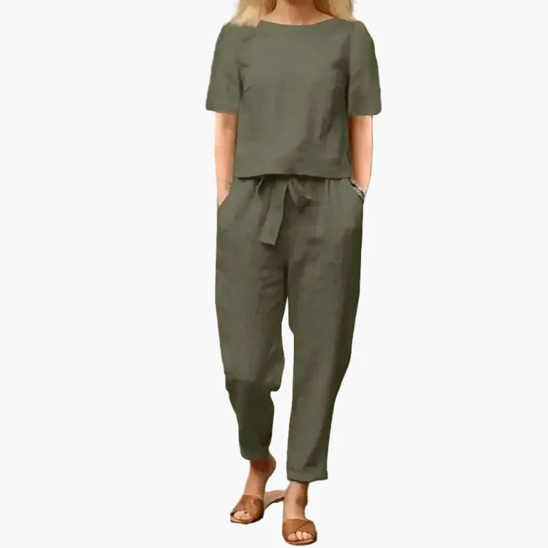 Ensemble d'été 2 pièces femme, style décontracté chic, idéal pour sorties et loisirs