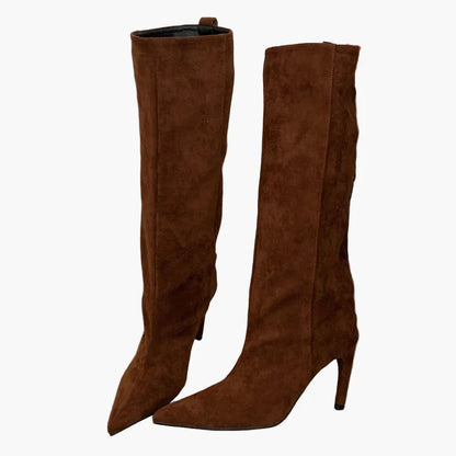 Bottes Femme Mode à Talons Hauts Pointus Style Élégant