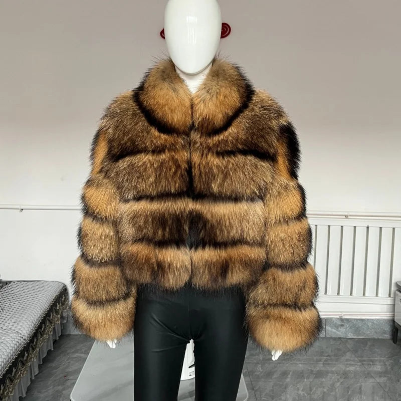 Kurze Damenjacke aus strukturiertem Kunstpelz, weit geschnitten, in verschiedenen Farben
