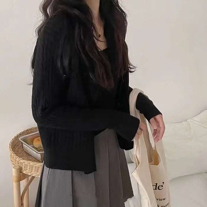 Women's cable-knit cardigan and tank top set