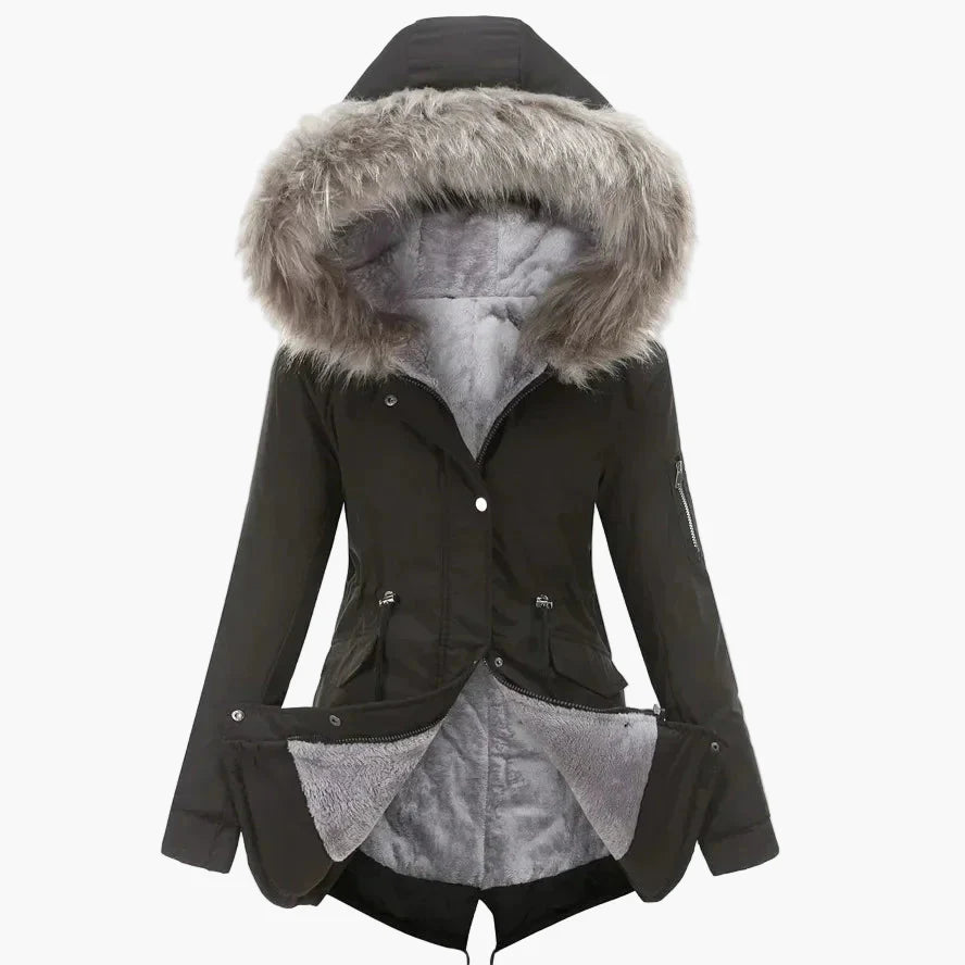 Dame vinterparka med hætte – elegant og varm stil til vinteren