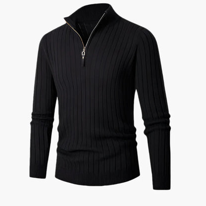 Chaqueta con cremallera media de estilo acanalado para hombre, elegante y cómoda, ideal para otoño-invierno