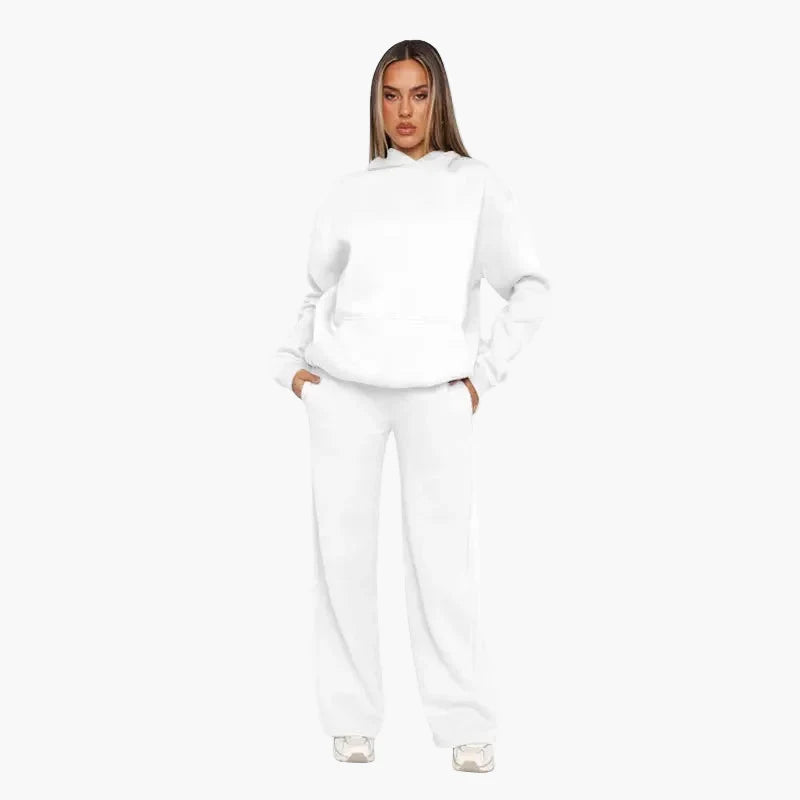 Completo casual donna con cappuccio stile lounge per tutti i giorni e viaggi