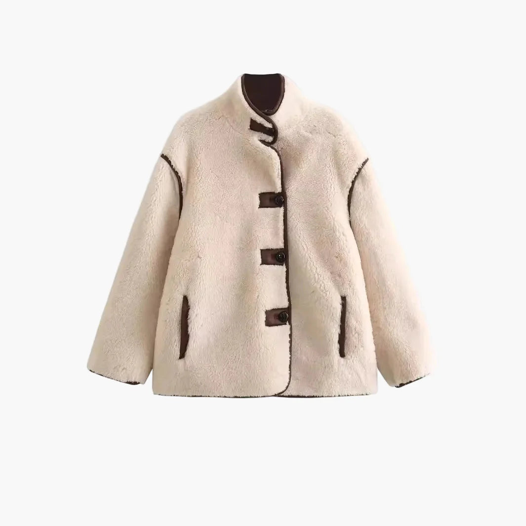 Chaqueta de exterior estilo urbano para mujer, corte amplio y moderno, perfecta para otoño e invierno
